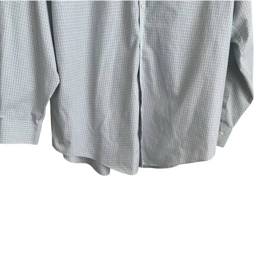 Brooks‎ Brothers Mens Shirt XL Blue Checked Button Up Preppy Travel Officewear